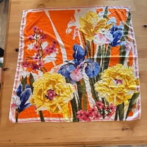 Bright Colorful Large Square Floral Scarf Collections Eighteen Vintage